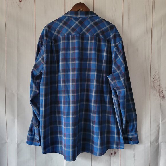 Alaskan Hardgear Duluth Trading Co Men’s 2XL Blue Plaid Button-up Long Sleeve - Picture 3 of 7
